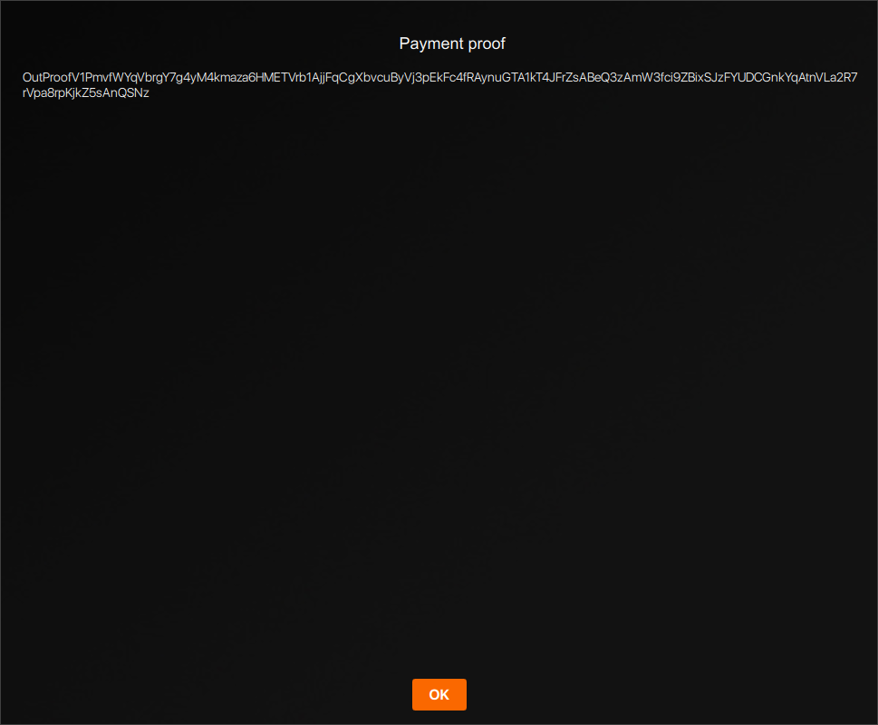 Payment proof